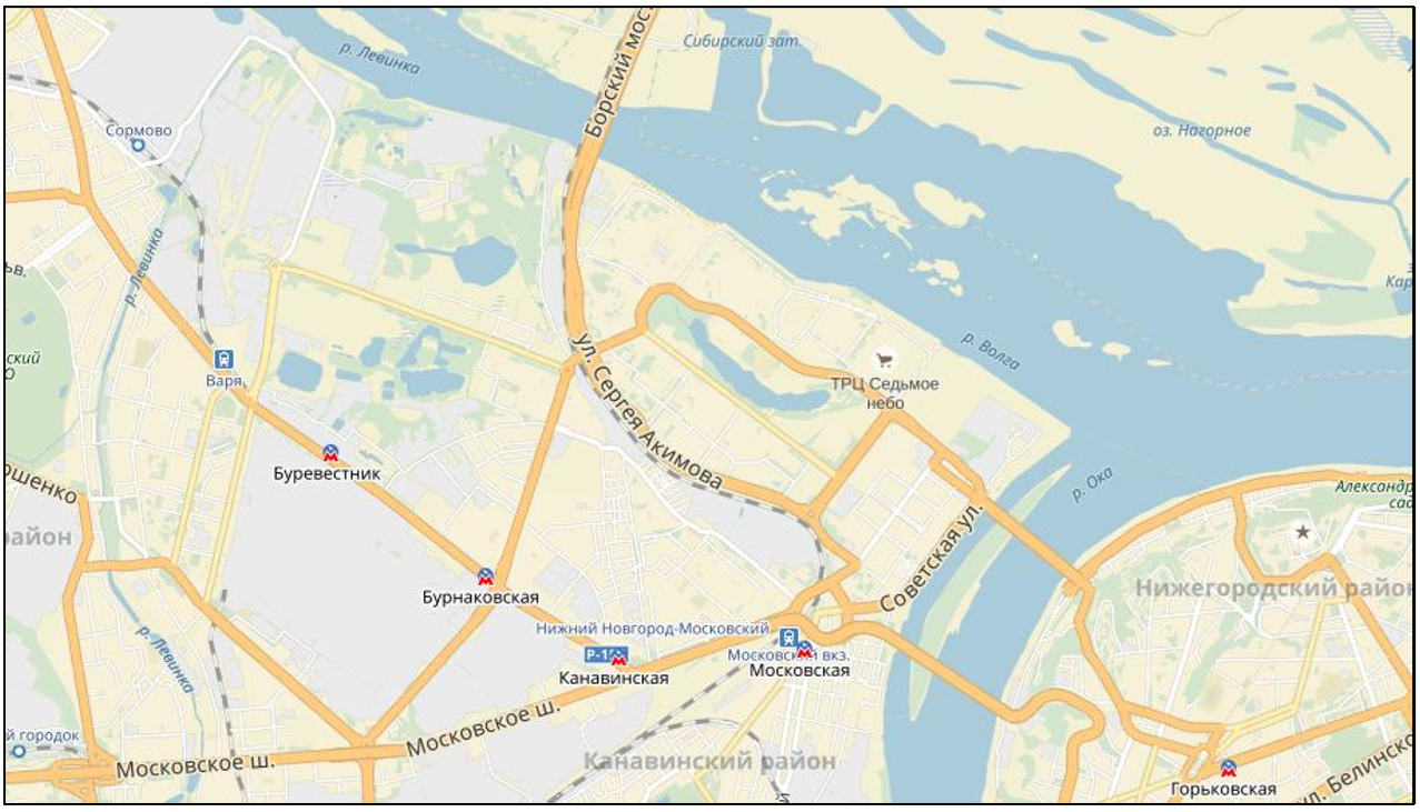 Навигатор Великий Новгород. Карта Нижнего Новгорода и рабочего поселка моряков.